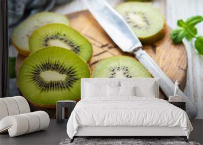 Fresh kiwi fruits Wall mural