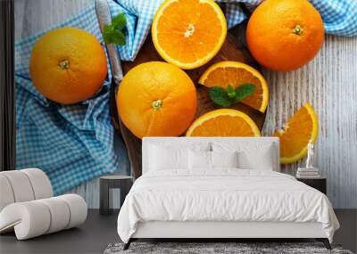 Fresh orange fruits Wall mural