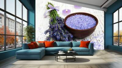 Lavender, sea salt and candle Wall mural