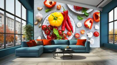 Set of vegetables Wall mural