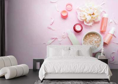 Spa concept with peonies Wall mural