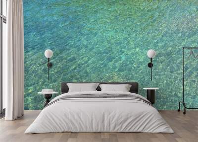 Sea water surface blue green watercolor background  Wall mural