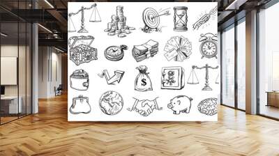 sketch of business set Wall mural