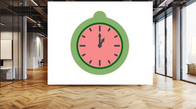 Summer clock icon design with watermelon. Fruit icons time. Wall mural