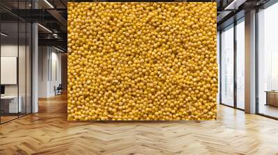 Yellow millet background. Top view Wall mural