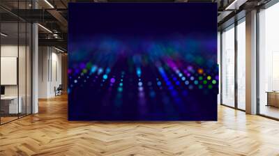 Wave of musical sounds. Abstract background with interweaving of dots and lines. 3D rendering. Wall mural