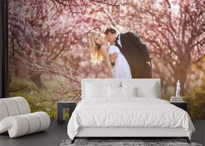 wedding in the spring garden Wall mural