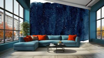 Watercolor dark navy background. Dark blue sky with stars. Hand drawn illustration, perfect for textures and backgrounds. Wall mural