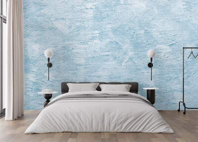 Light blue textured background, toned, abstraction, top view, horizontal Wall mural