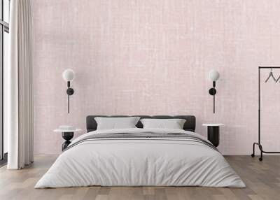 Pink linen pastel fabric, background or texture, closeup, top view Wall mural