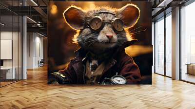 portrait of rat in steampunk style. fiction character in fantasy design Wall mural