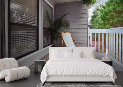 relaxing area on wooden deck and terrace Wall mural