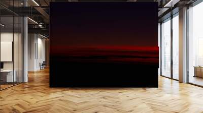 black sky and red sunset  Wall mural