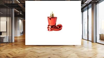 christmas boot on isolated white background Wall mural