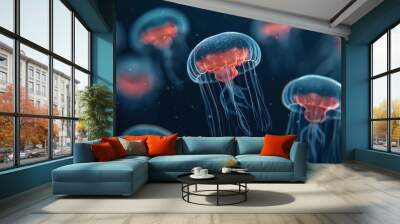 jellyfish in the water Wall mural