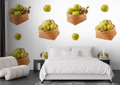 Pattern  baskets with apples variety Reinette Semerenko Wall mural