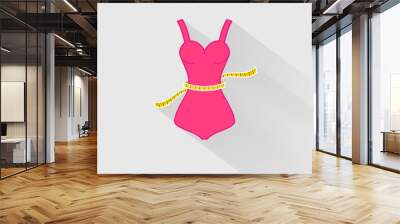 weight loss. the measurement of the waist. vector illustration Wall mural