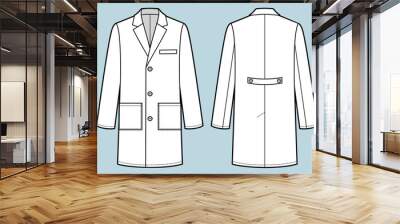 Medical doctor working robe. Fashion sketch illustration Wall mural