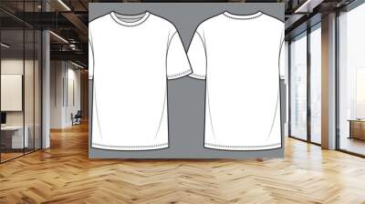 T-shirt fashion flat technical drawing template Wall mural