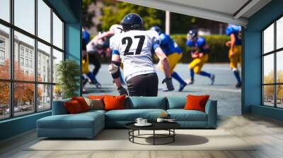 moving athletes in american football Wall mural