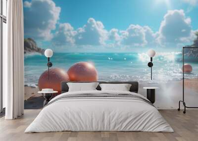 sea beach on a sunny day Wall mural