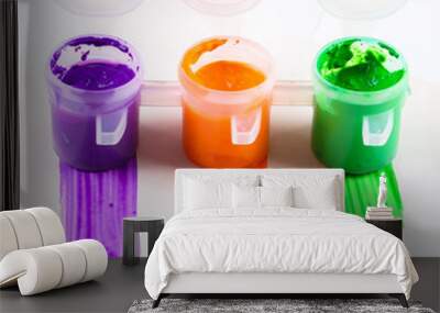 set of colorful paints close-up Wall mural