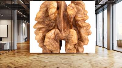 Levitation of walnut kernel isolated on transparent background. Wall mural