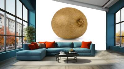 Whole kiwi fruit isolated on white background with reflection. Wall mural