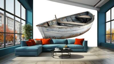 Rowboat isolated on transparent background Wall mural