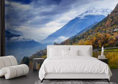 Alpine mountains, Italy, South Tyrol, Meran. Travel concept, Bea Wall mural