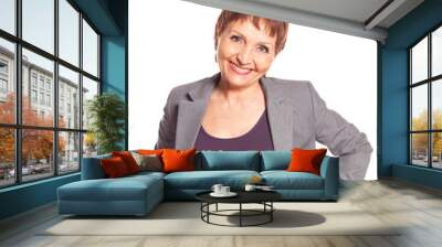 attractive woman 50 years old smiling Wall mural