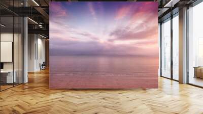 Beautiful blurred background with bright pink blurred sunset on Wall mural