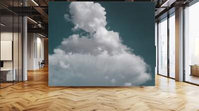 Blue sky with white clouds, image with retro vintage toned filter. Natural background and texture Wall mural