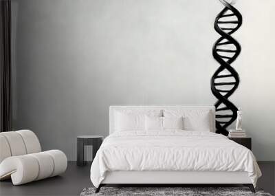   A black and white image of a twisted object on a white background Wall mural