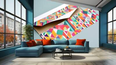  two colorful envelopes with a white envelope and a white envelope.  generative ai Wall mural