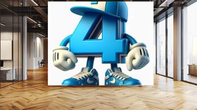 3d mascot 1,2,3,4,5,6,7,8,9, set of digits Wall mural