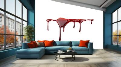 A blood spatter. A blood flowing down. Bloody pattern. Concepts of blood can be used in design Wall mural