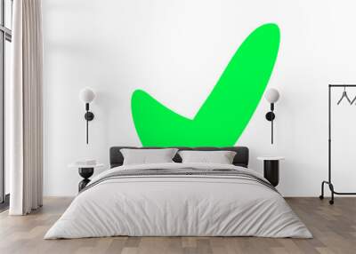 A green tick. Flat icon for any project. Done mark, agreement sing. Wall mural