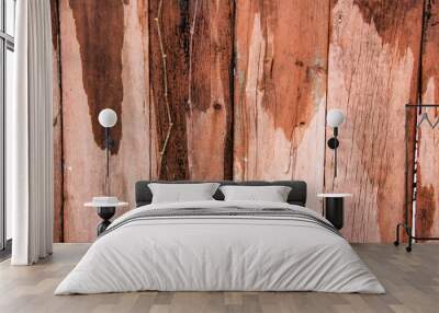 A wet wood background. Texture of a wood.  A Vintage and Natural material for the background. Wall mural