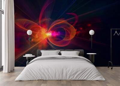 abstract background with glowing lines Wall mural