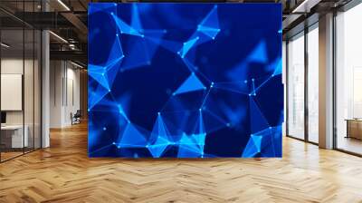 Abstract connection dots. Technology background. Network connection structure. Plexus effect. 3d Wall mural