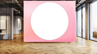 Abstract cotton candy color vector banner. Blurred light delicate gradient background. Pastel pink smooth spots. Liquid stains copy space banner with a circle. Vector gentle backdrop illustration Wall mural