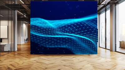 Abstract network connection. Data technology illustration. Digital background. 3d rendering. Wall mural