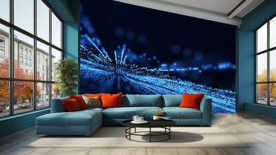 Abstract technology background. Big data digital code. Futuristic dots background. 3d rendering. Wall mural