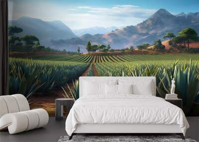 Agave tequilana, commonly called blue agave or tequila agave. Wall mural