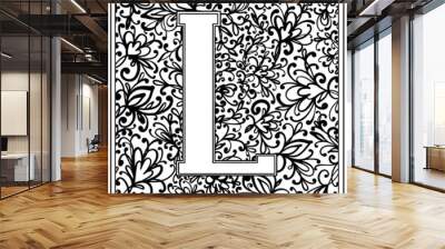 Alphabet. The letter L. Coloring. Vector Wall mural