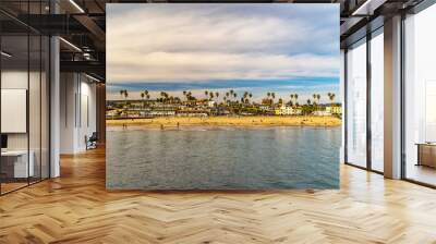 Beautiful view of the sandy beach and ocean in Santa Cruz, California Wall mural