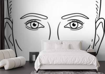 Male face vector illustration Wall mural