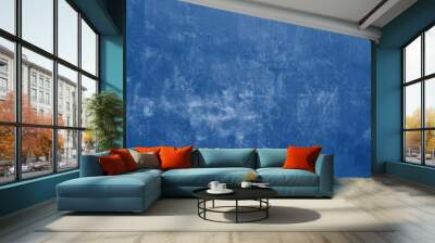 Blue color concrete wall background and texture design Wall mural