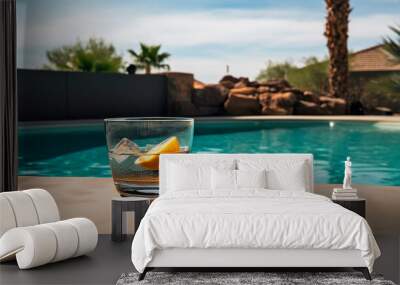 Cocktail by luxury pool Wall mural